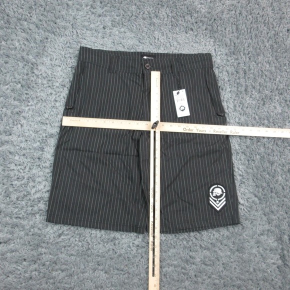 Metal Mulisha Shorts Mens 32 Crooked 2 Pinstripe Hybrid Boardshorts 34x11* NWT - Picture 4 of 14
